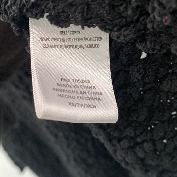 Bobeau Boucle Popcorn Knot Black Draped Button Cardigan Sweater Size XS - Picture 7 of 10